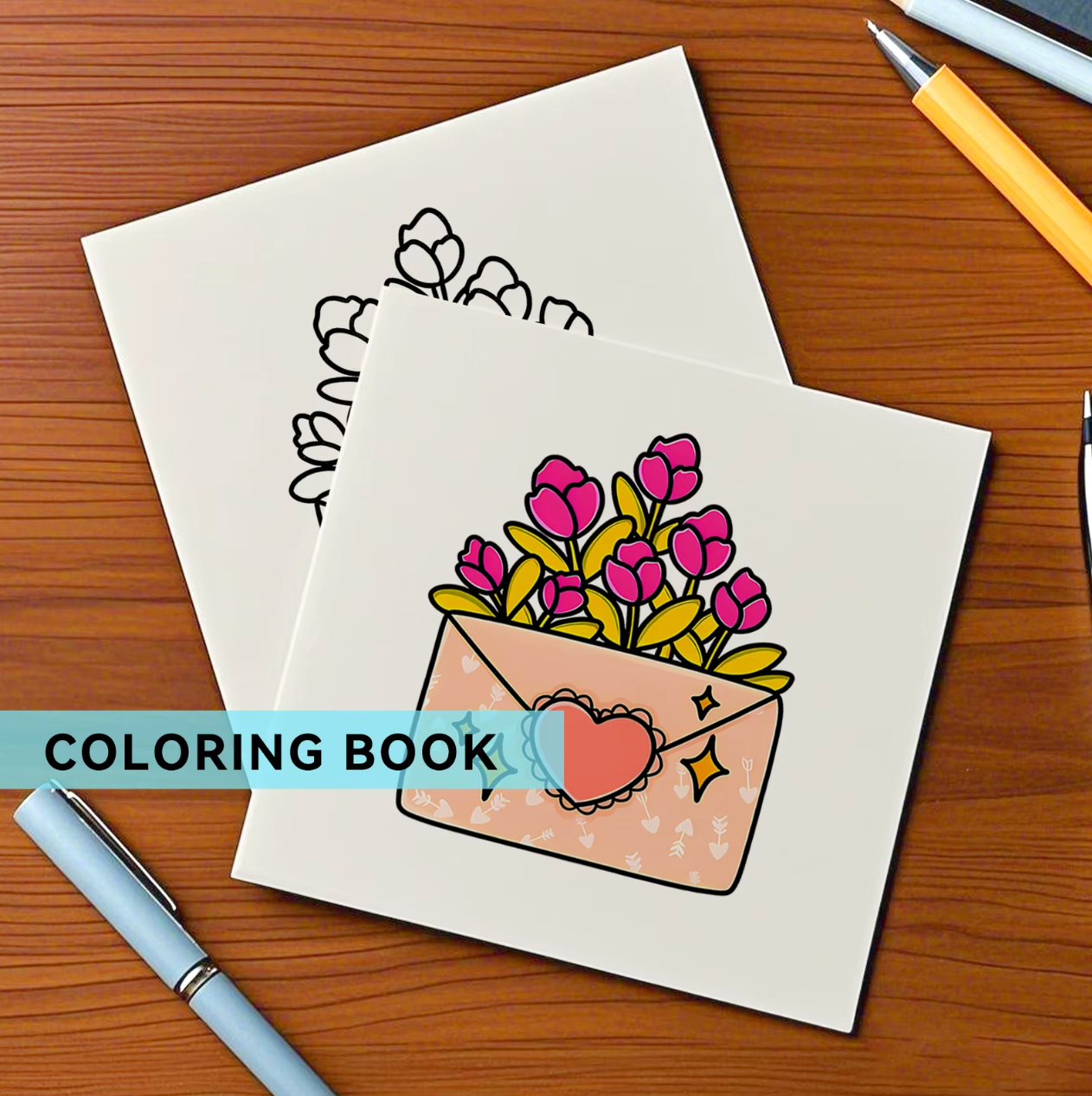 Cuaderno de colorear Cosy Love & Hearts