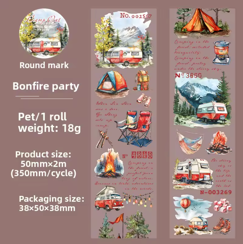 Washi Tape transparente Camping Bosque