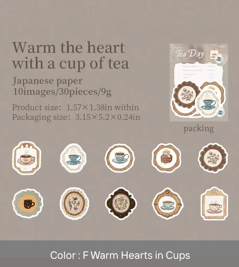 30 Stickers Tea Day