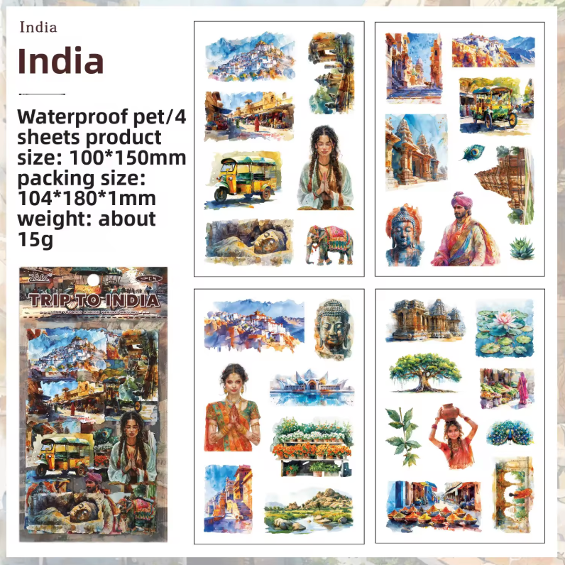 4 Hojas de Stickers Ciudades