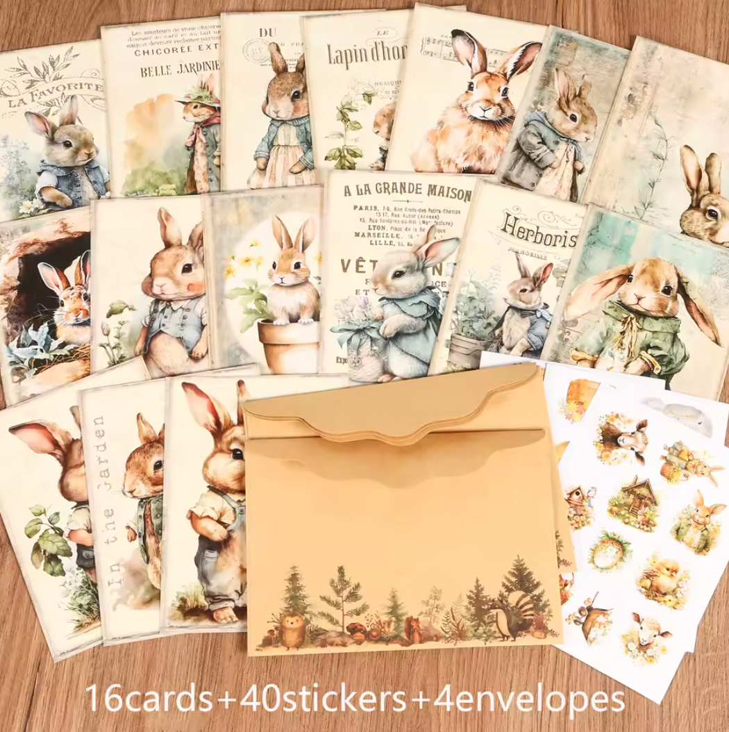 Kit de 16 Cartas + 40 Stickers + 4 Sobres Pascua