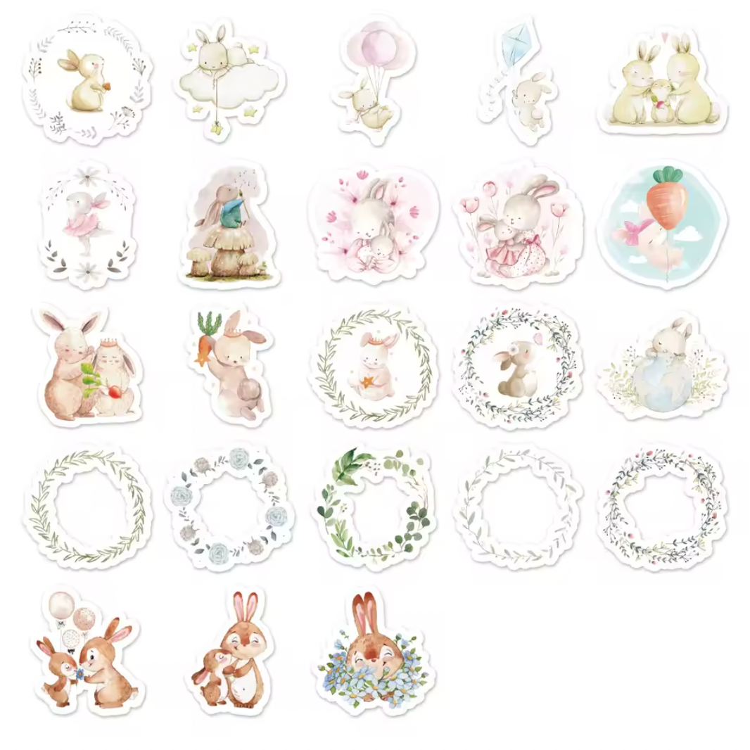 Cajita de Stickers Conejos
