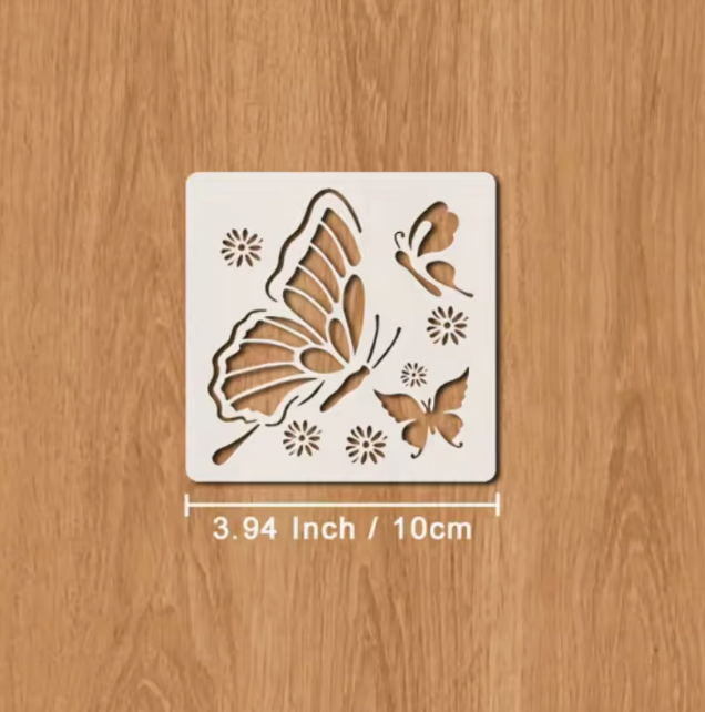 9 Stencils Flores & Insectos