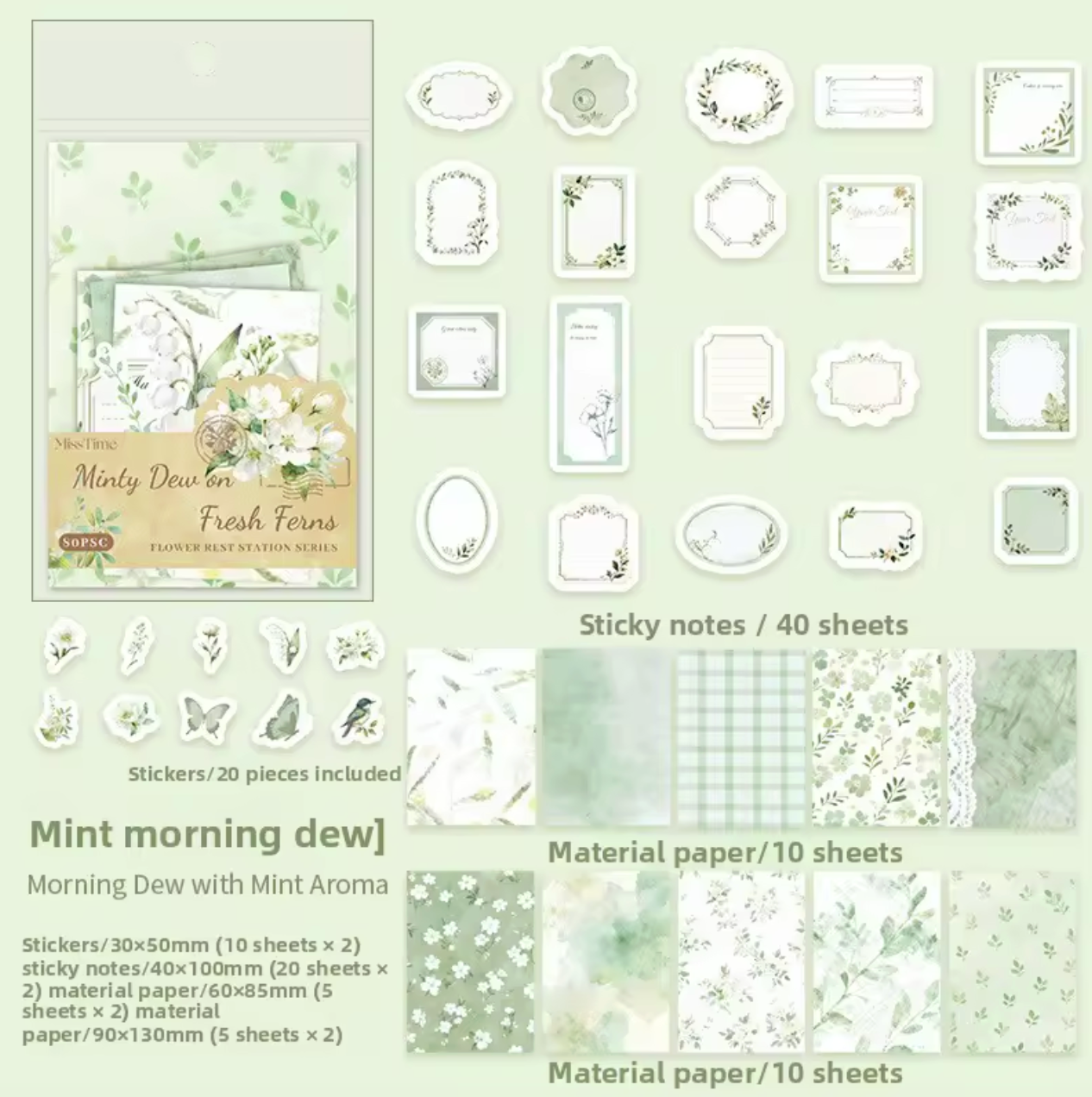Kit de 80 piezas Flores & Mariposas