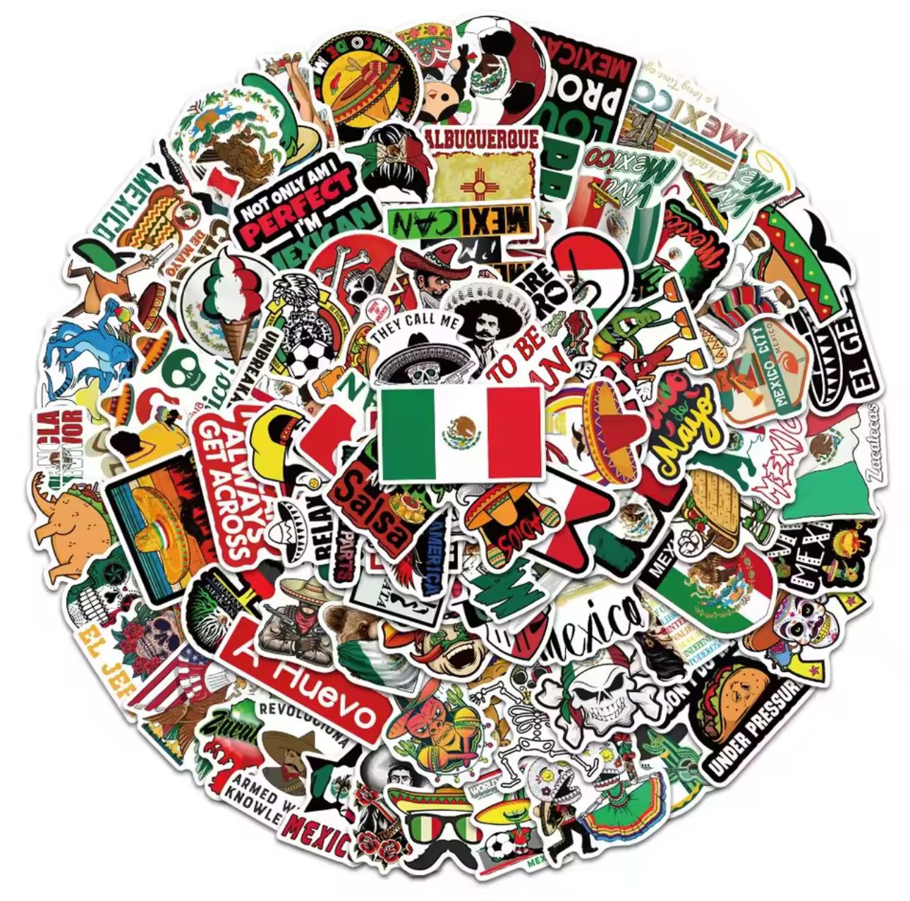 100 Stickers Vinil Mexico
