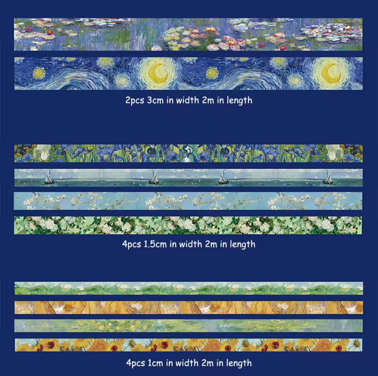 10 Washi Tapes Classic Galery detalles dorados