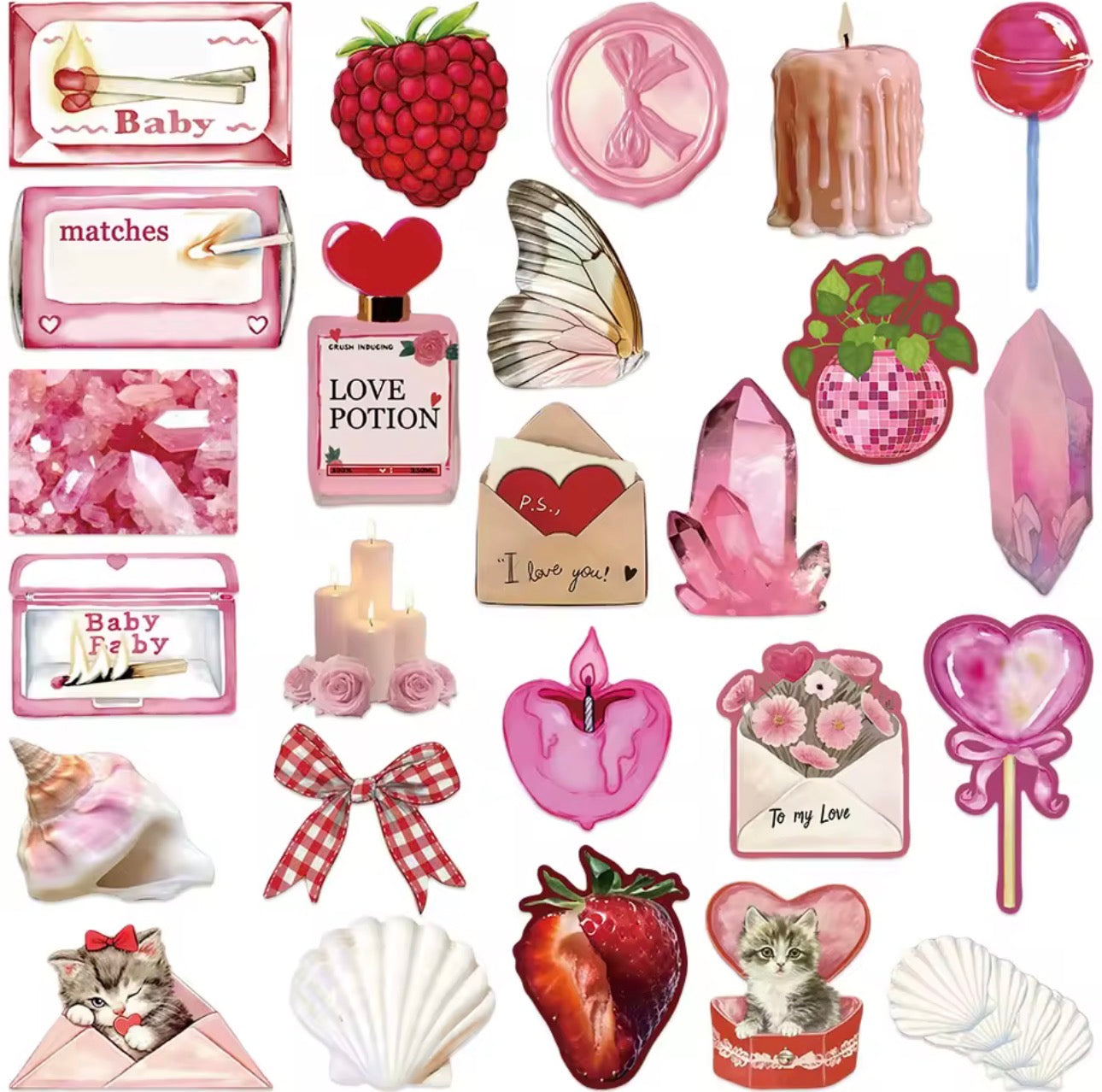 50 Stickers Vinil Dia del amor y de la amistad