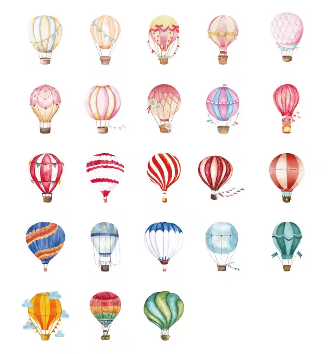 Cajita de Stickers Globos Aerostaticos