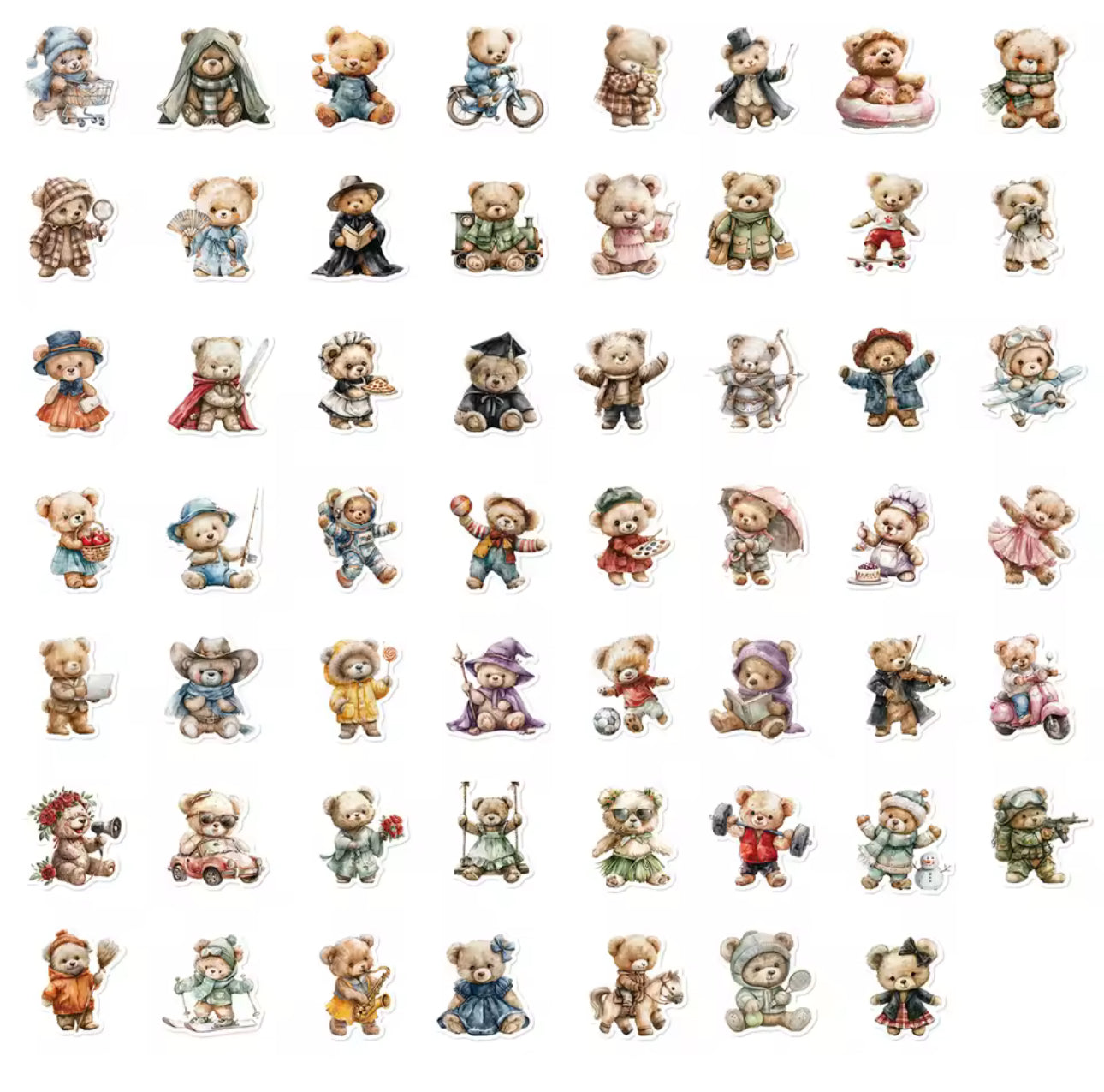 50 Stickers Vinil Osos