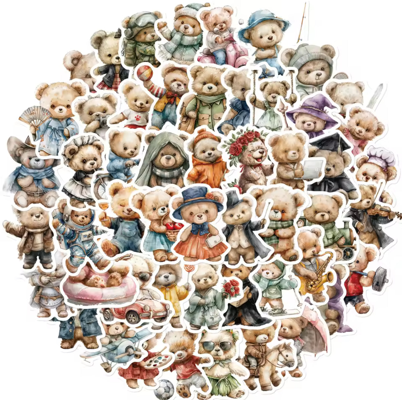 50 Stickers Vinil Osos