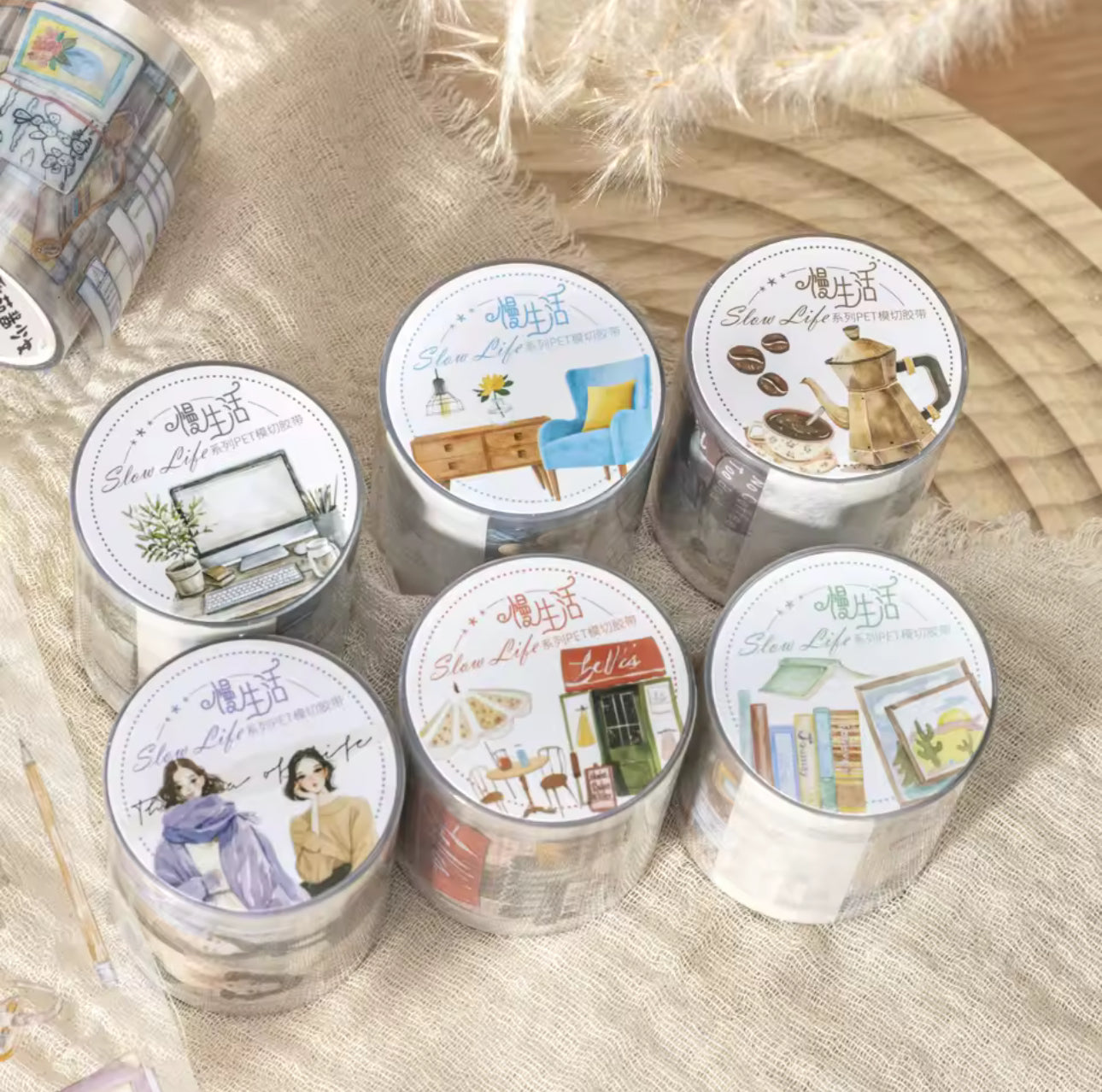 Rollo de stickers Slow Life