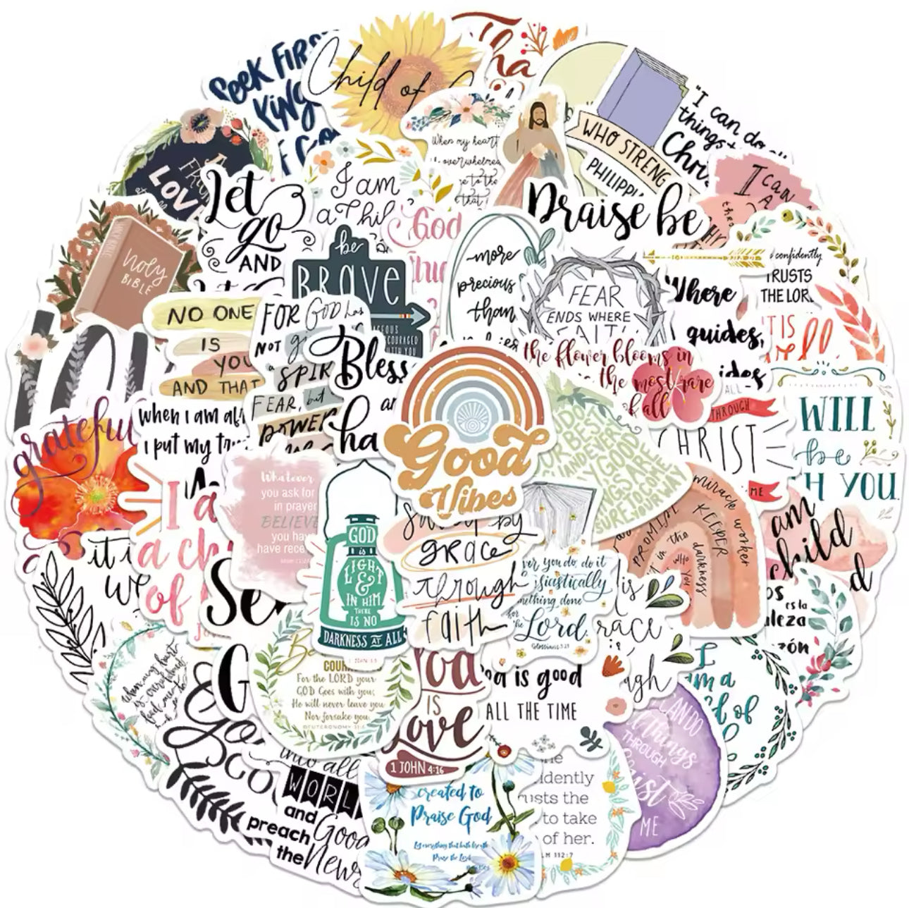 50 Stickers Vinil Religion