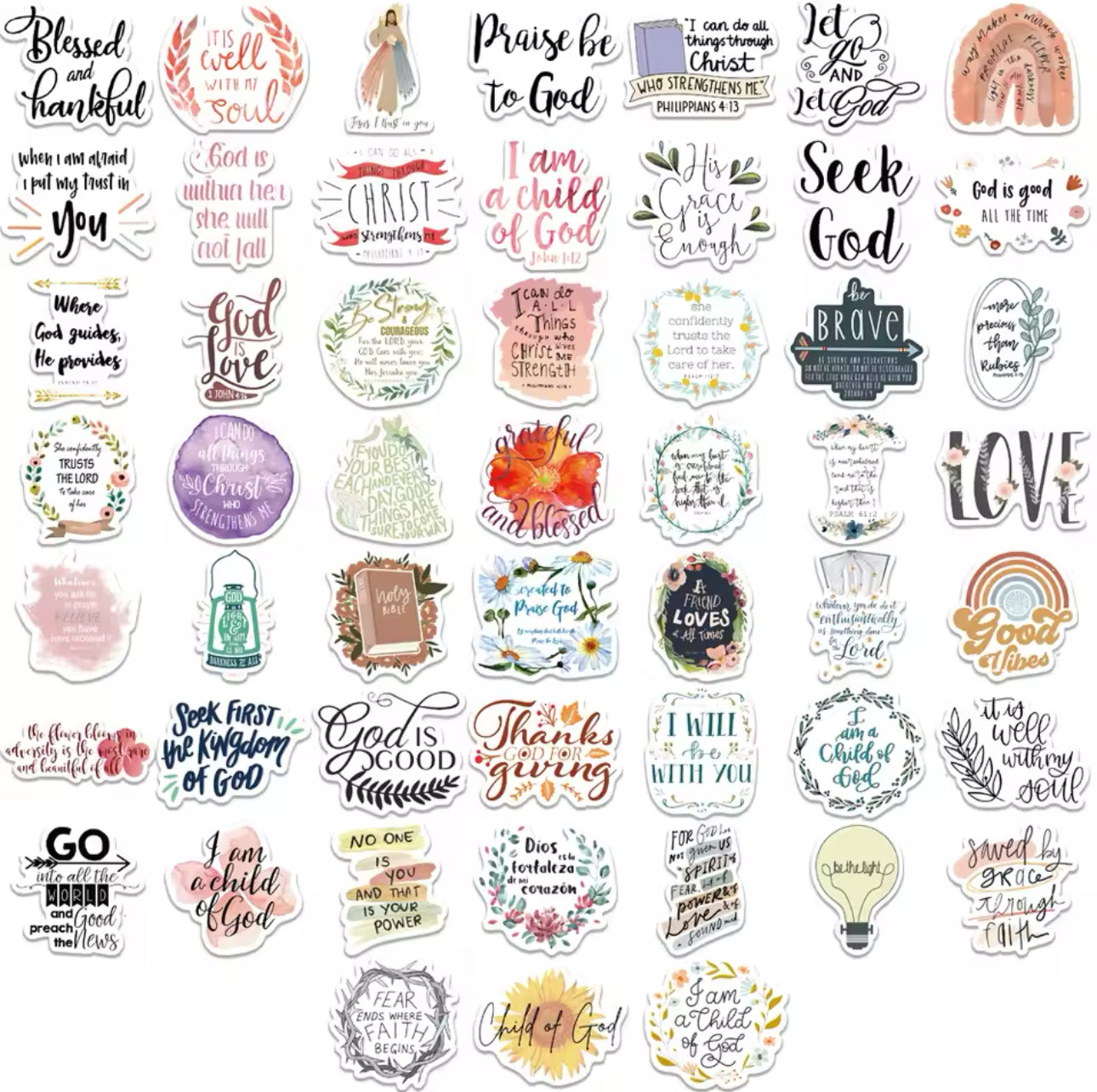 50 Stickers Vinil Religion