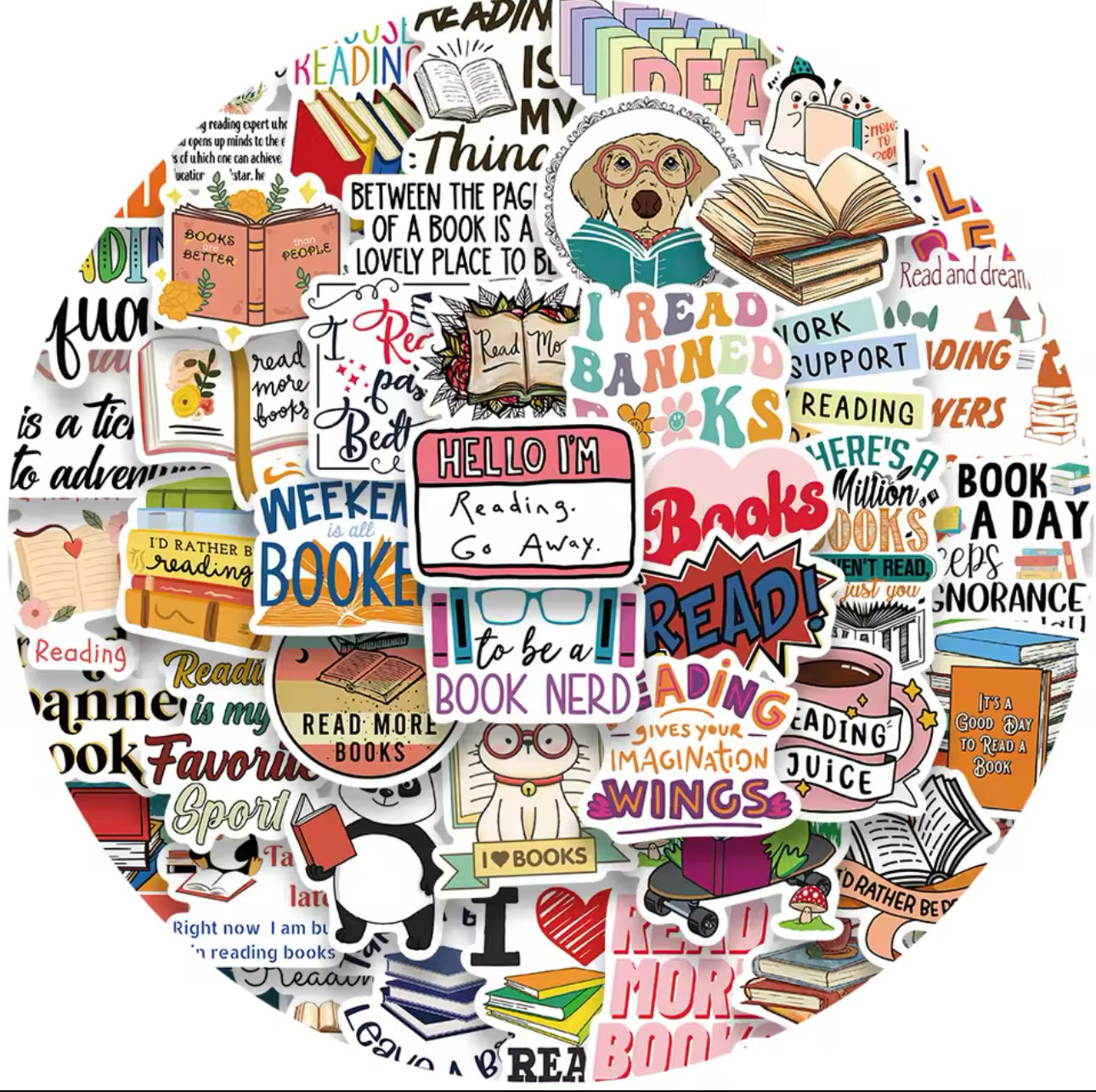 50 Stickers Vinil Lectura