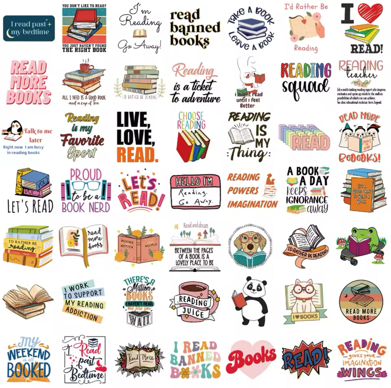50 Stickers Vinil Lectura
