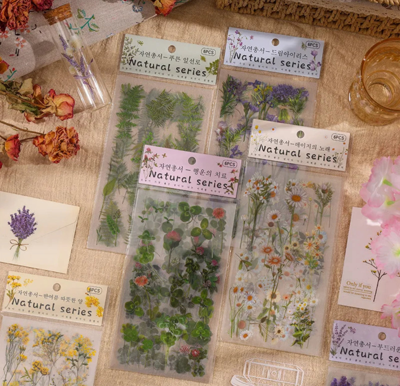 6 Hojas de Stickers Flores