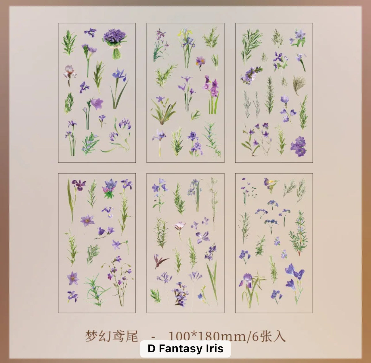 6 Hojas de Stickers Flores