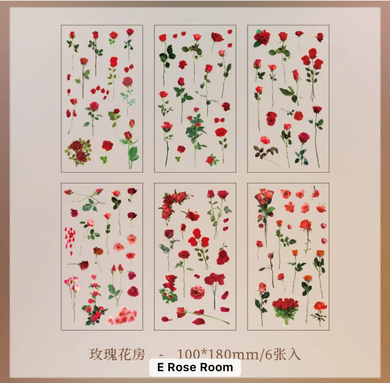 6 Hojas de Stickers Flores