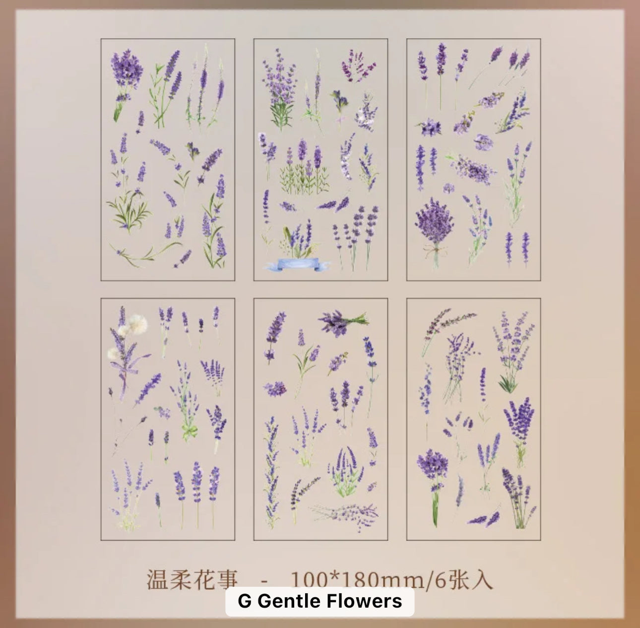 6 Hojas de Stickers Flores