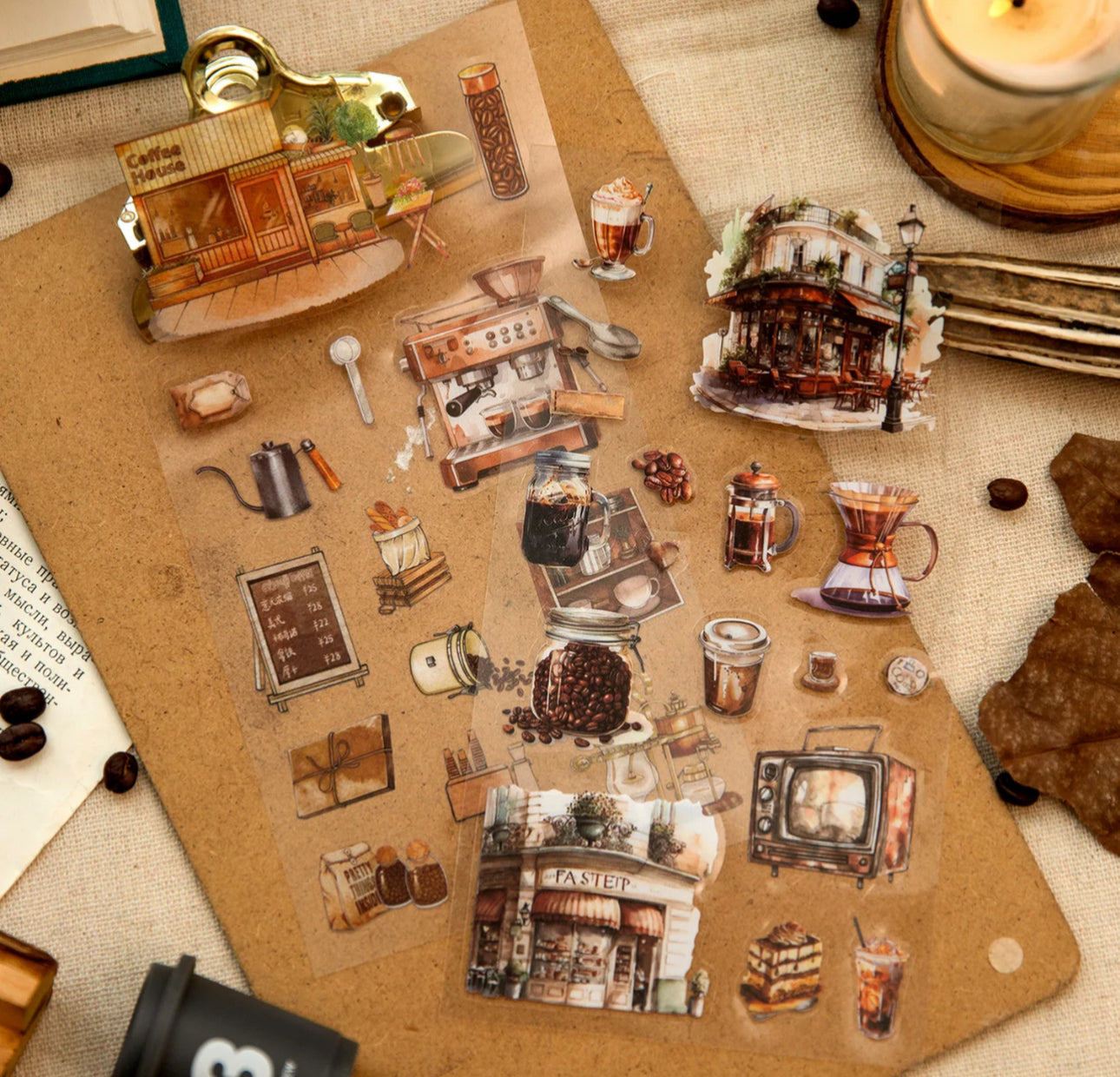 6 Hojas de Stickers Transparentes