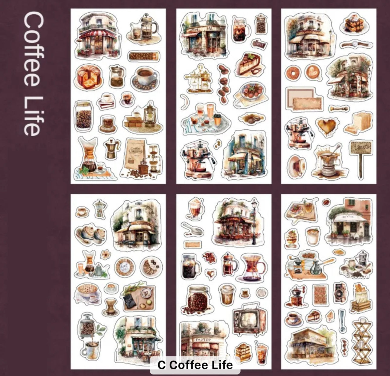 6 Hojas de Stickers Transparentes