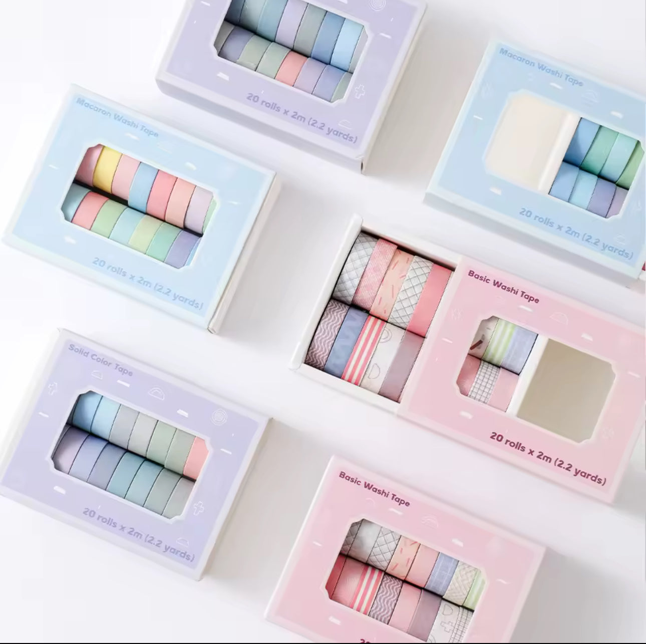 20 Washi Tapes coloridos