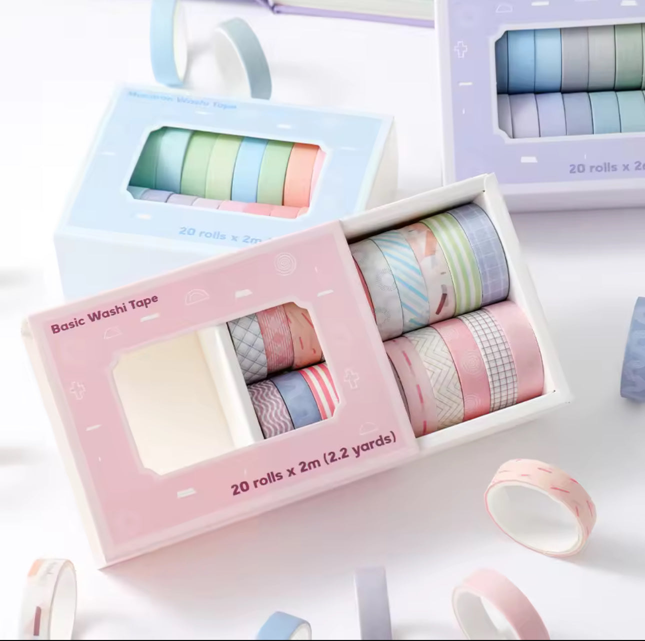 20 Washi Tapes coloridos