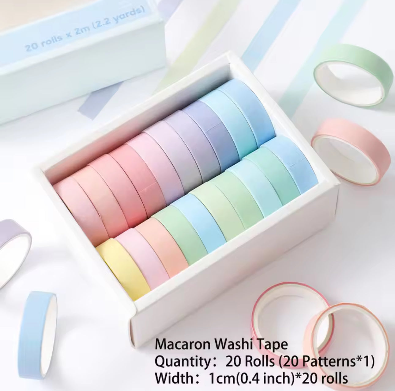 20 Washi Tapes coloridos