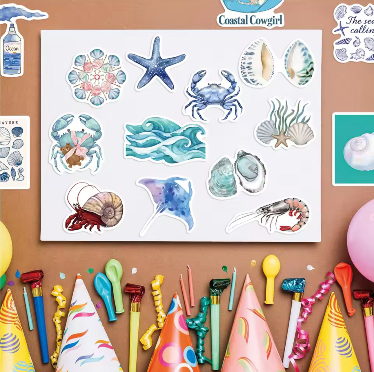 50 Stickers Vinil del mar