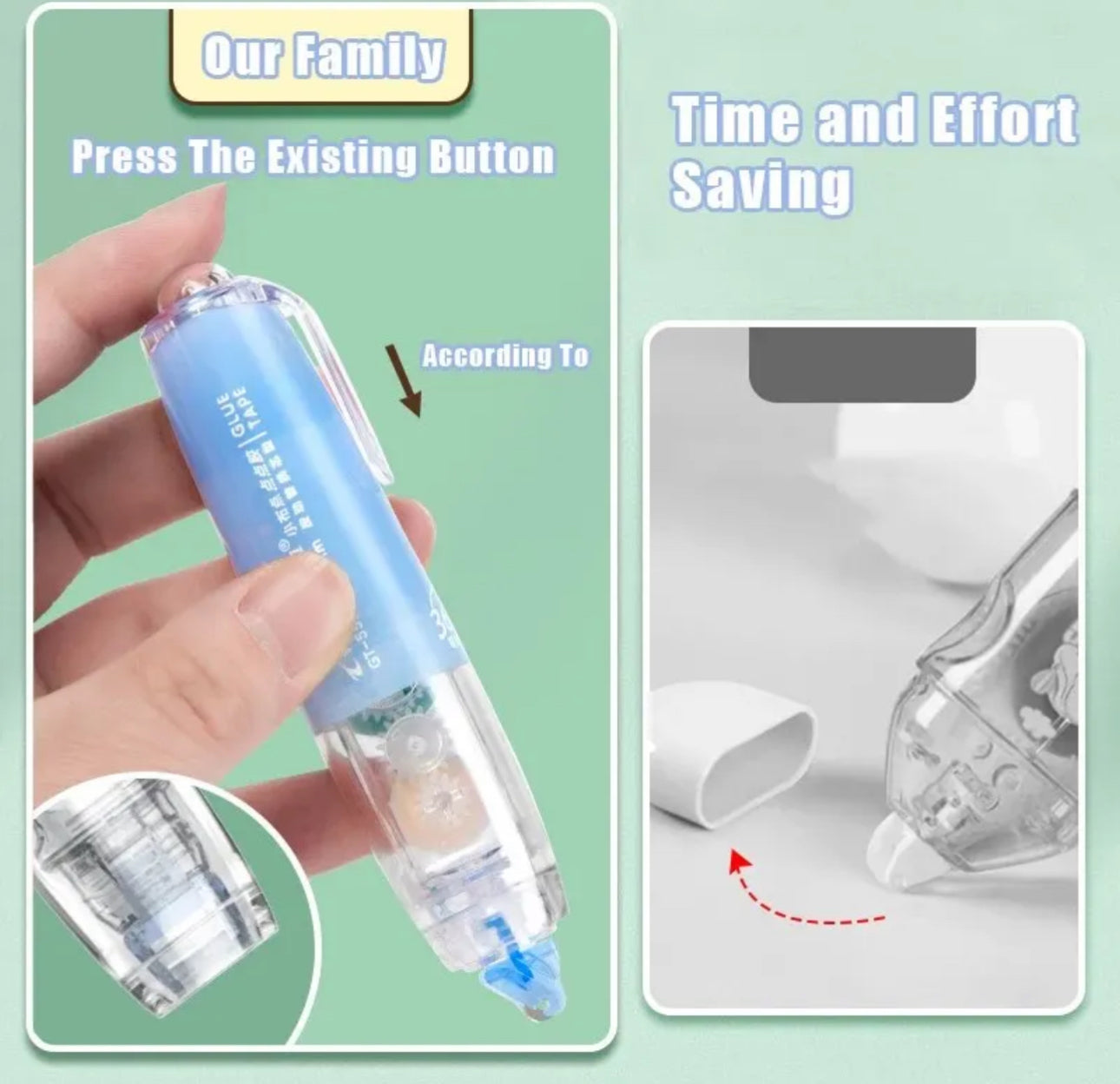 Pegamento Doble cara Rotativo & Retractable