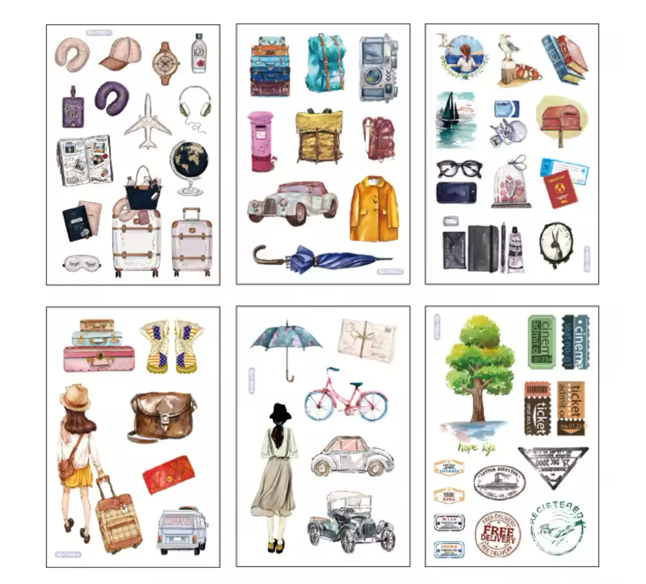 3 & 6 Hojas de Stickers - Papel de Arroz - VARIOS MODELOS A DESCUBRIR