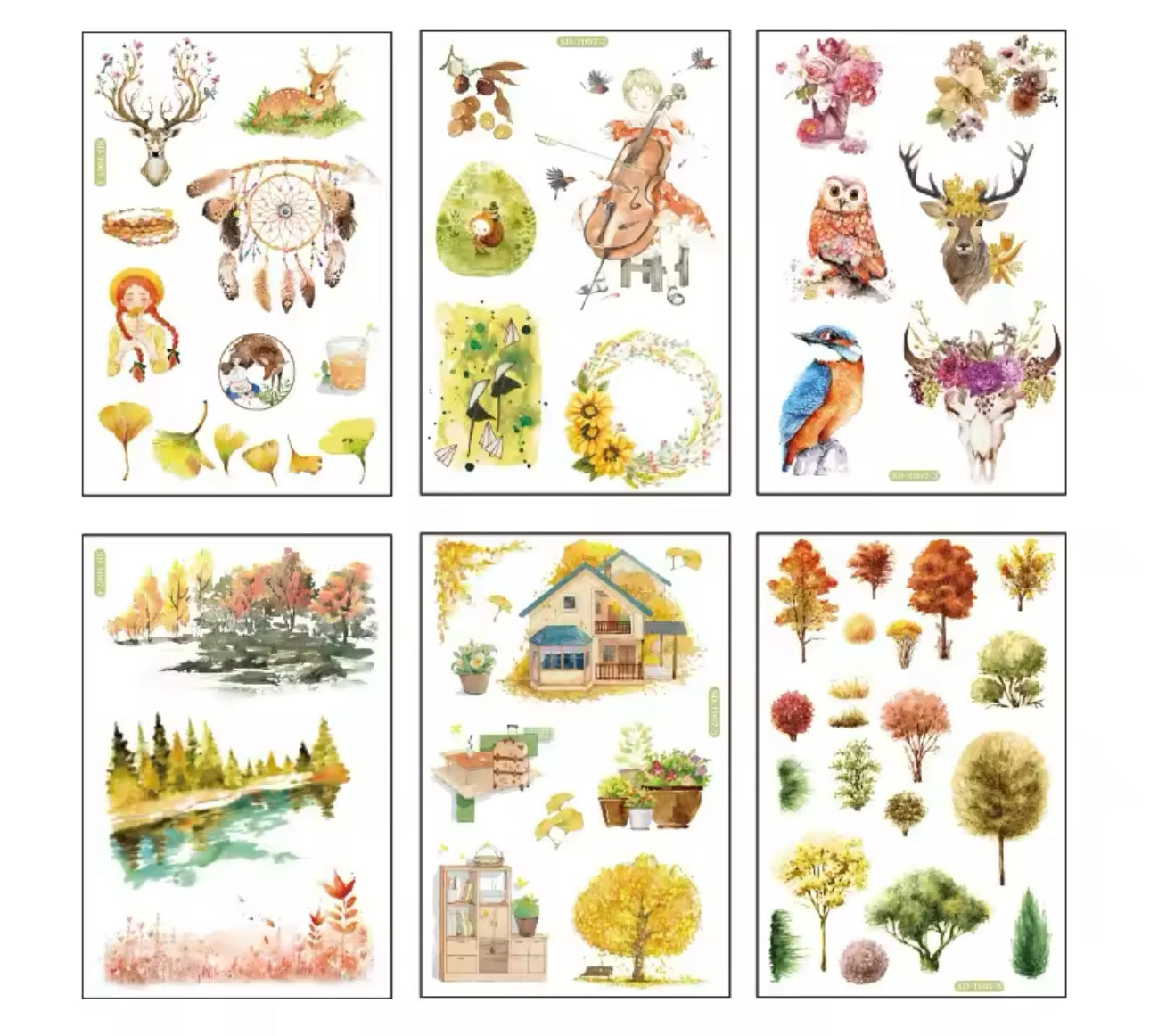 3 & 6 Hojas de Stickers - Papel de Arroz - VARIOS MODELOS A DESCUBRIR