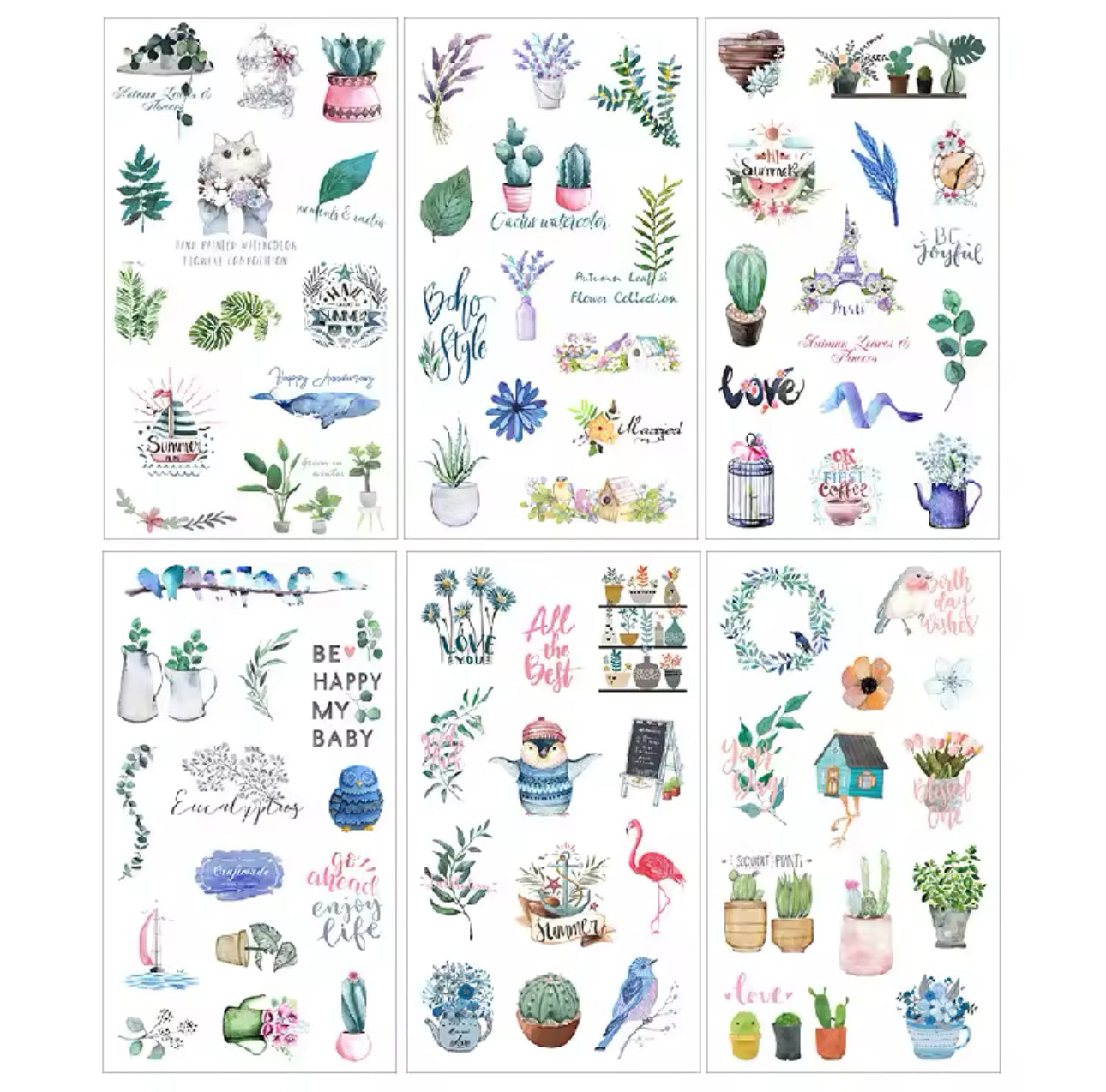 3 & 6 Hojas de Stickers - Papel de Arroz - VARIOS MODELOS A DESCUBRIR