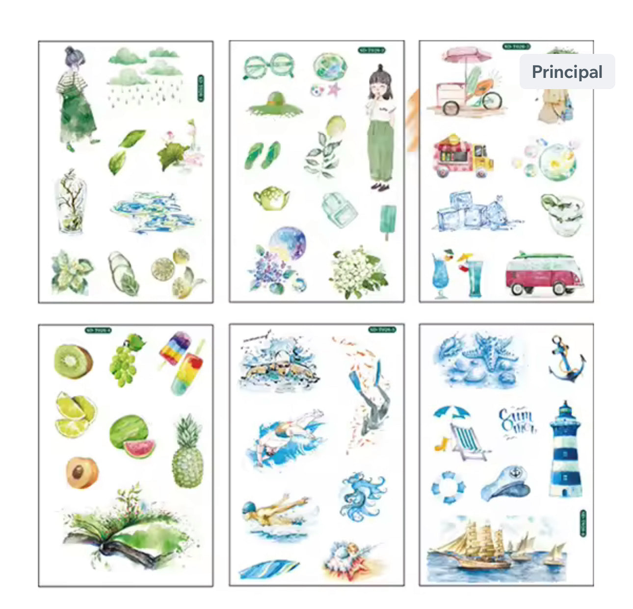 3 & 6 Hojas de Stickers - Papel de Arroz - VARIOS MODELOS A DESCUBRIR