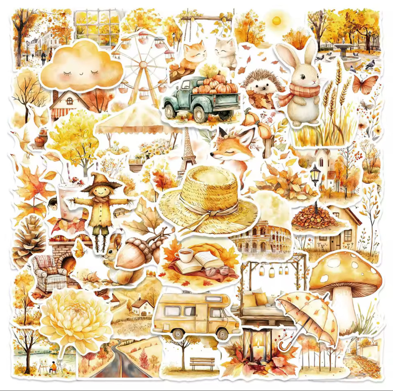 50 Stickers Vinil Otoño