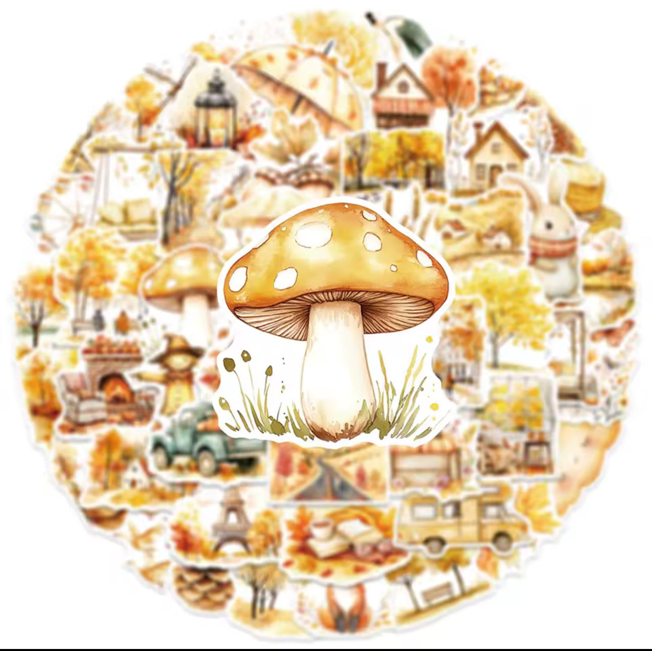 50 Stickers Vinil Otoño