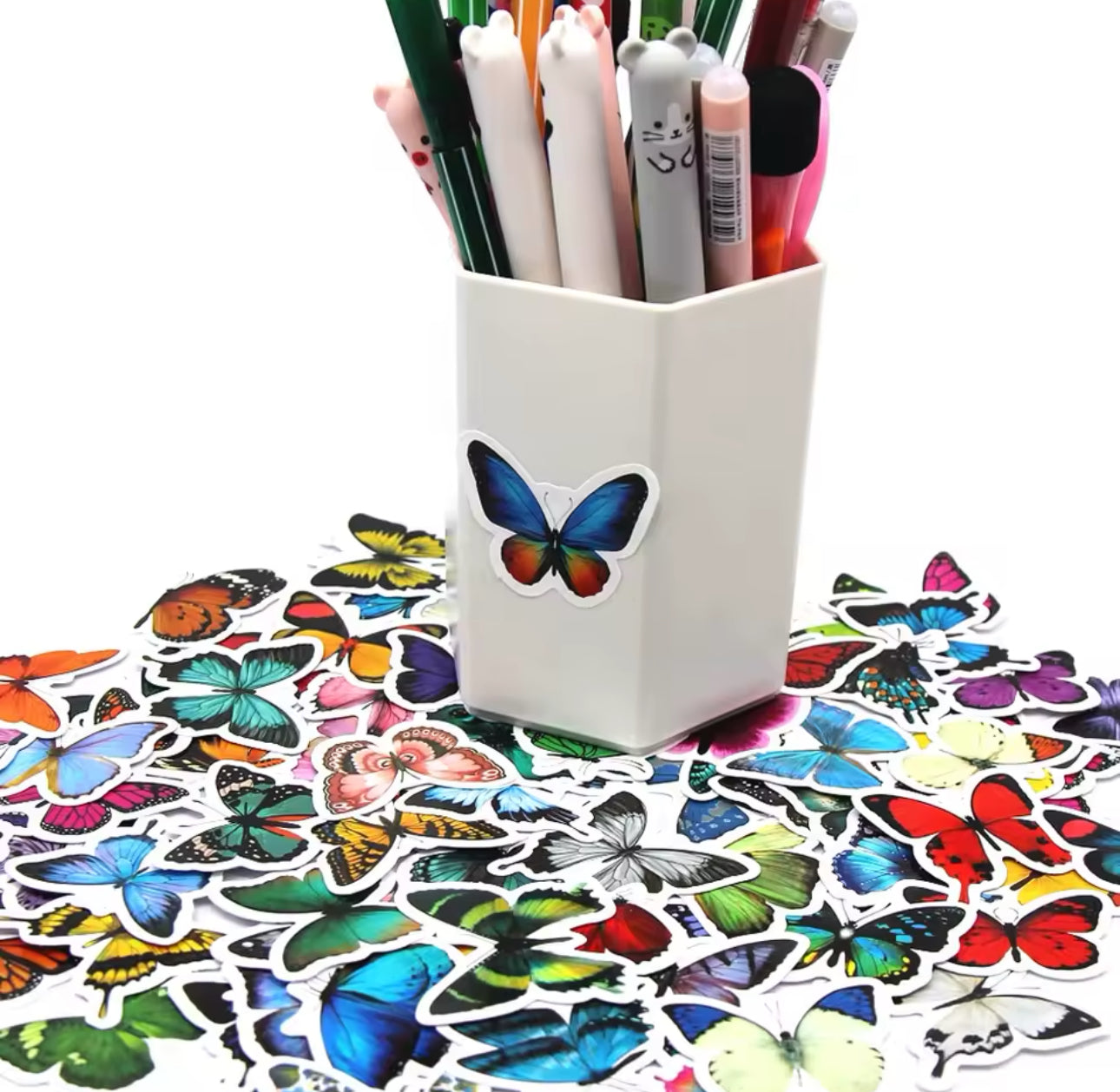 100 Stickers Vinil - Mariposas Coloridas
