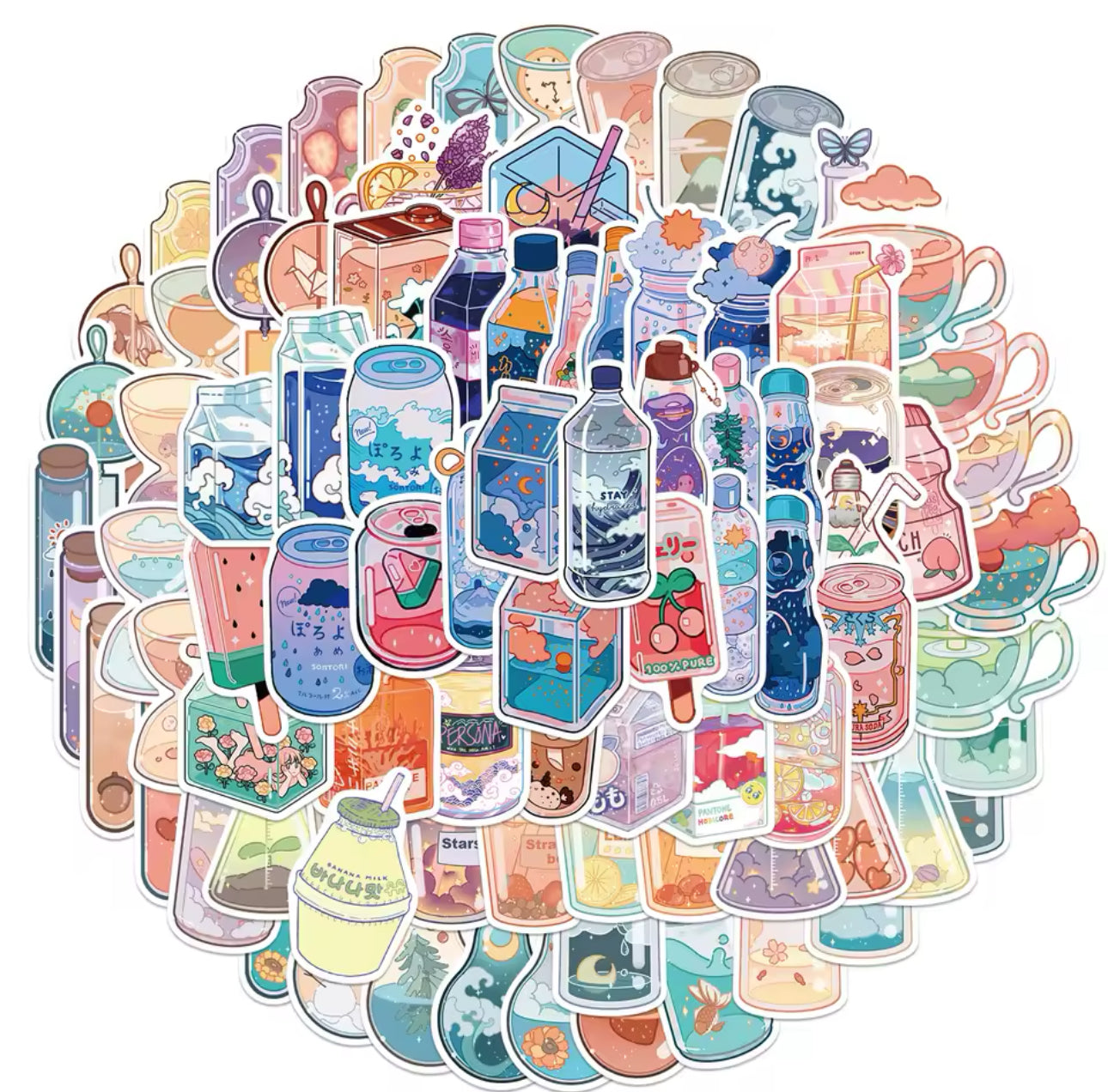 100 Stickers Vinil - Bebidas
