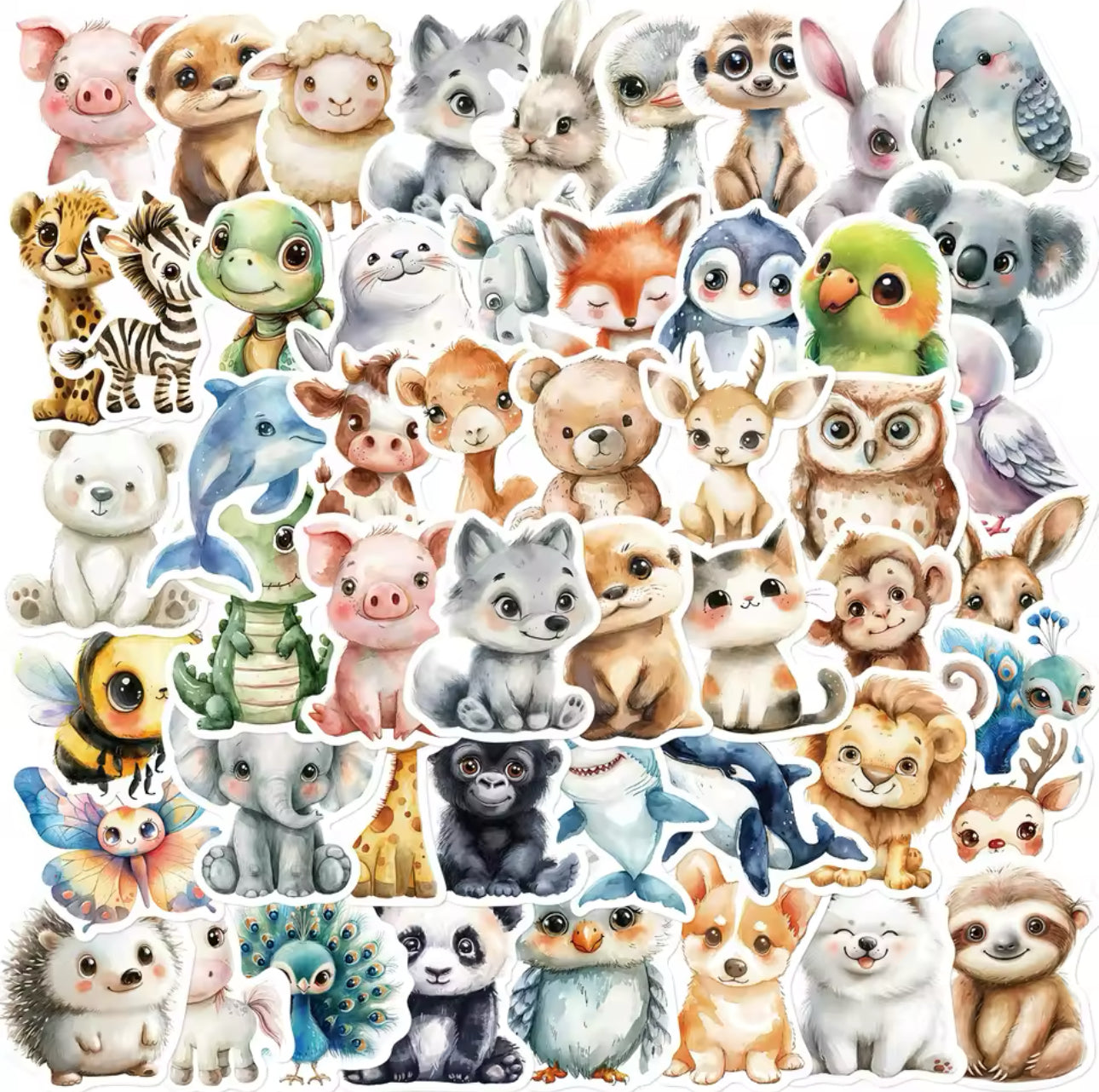 50 Stickers Vinil - Tiernos Animales