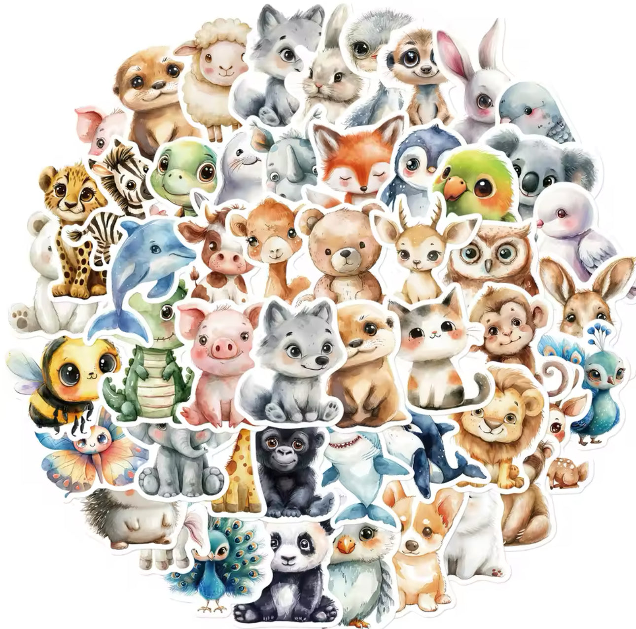 50 Stickers Vinil - Tiernos Animales