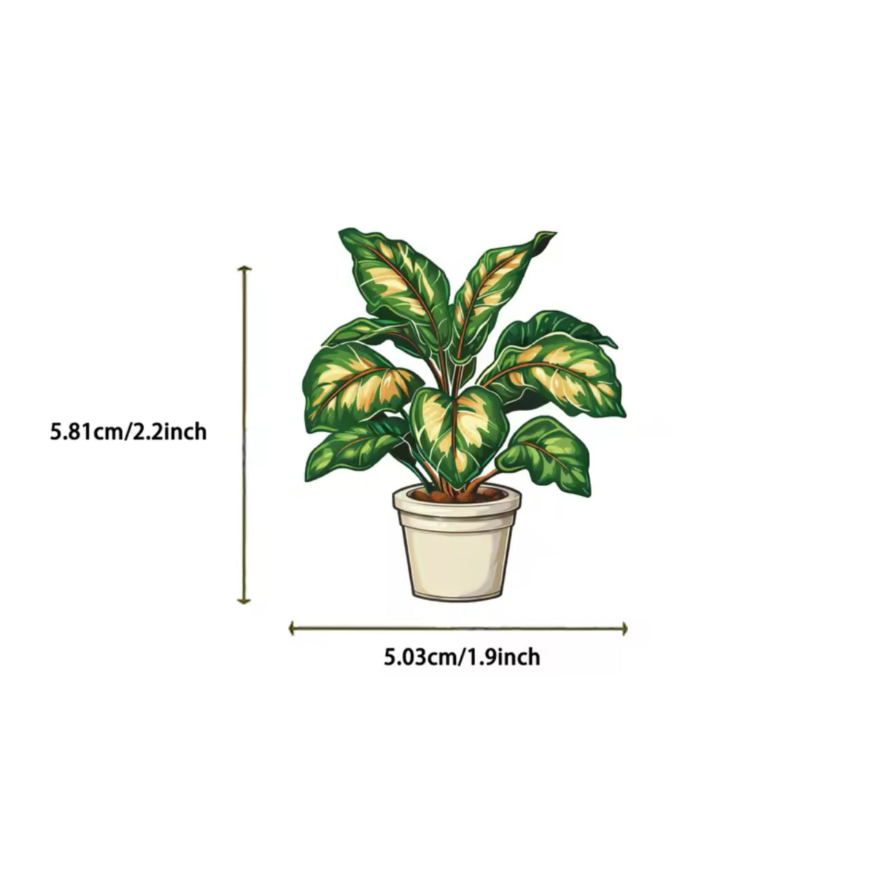 50 Stickers Vinil - Plantas verdes