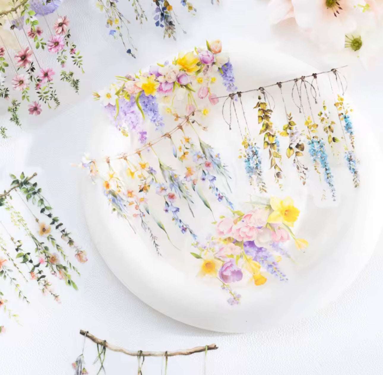 10 Stickers Grandes Guirnalda de Flores