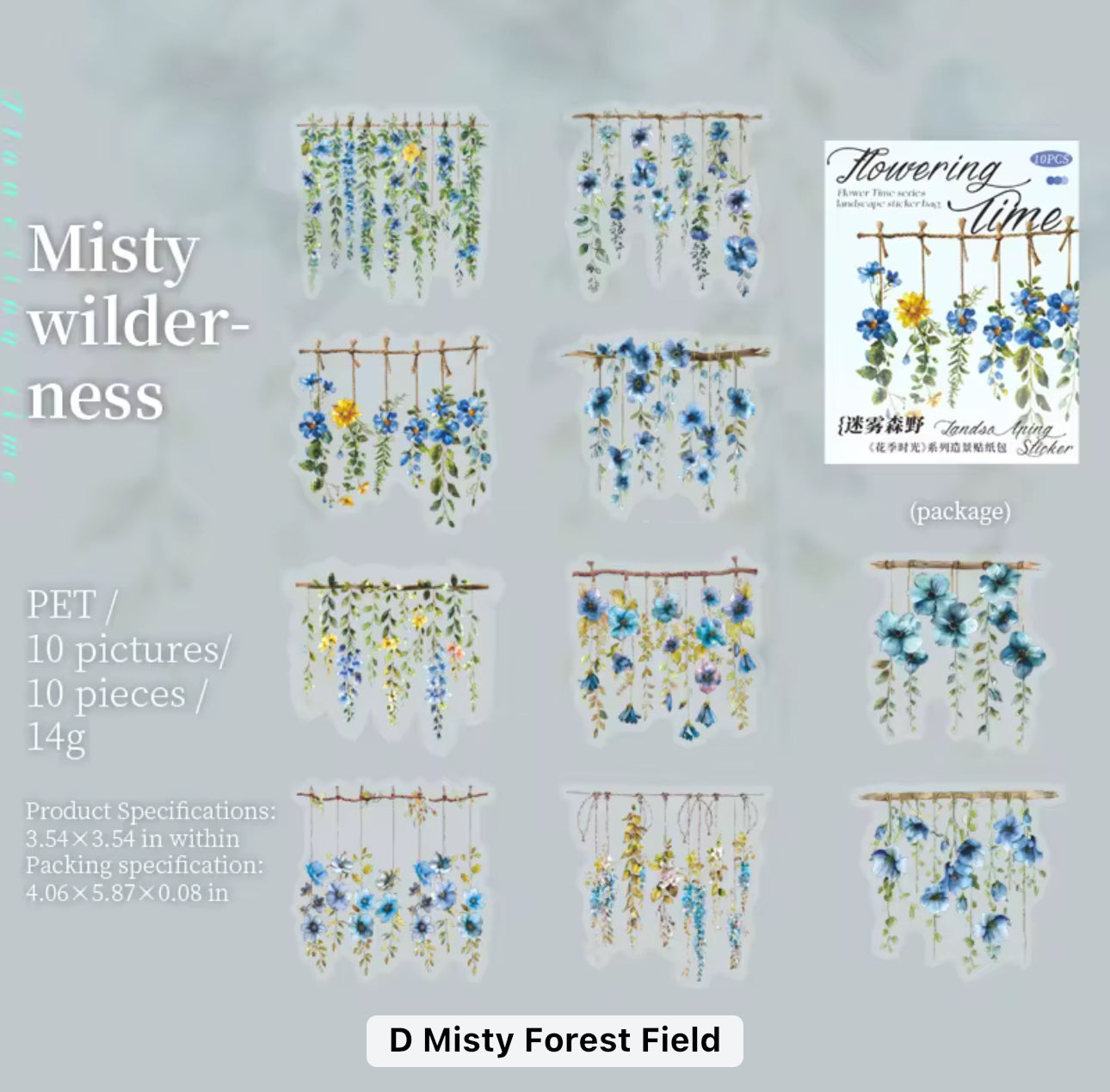 10 Stickers Grandes Guirnalda de Flores