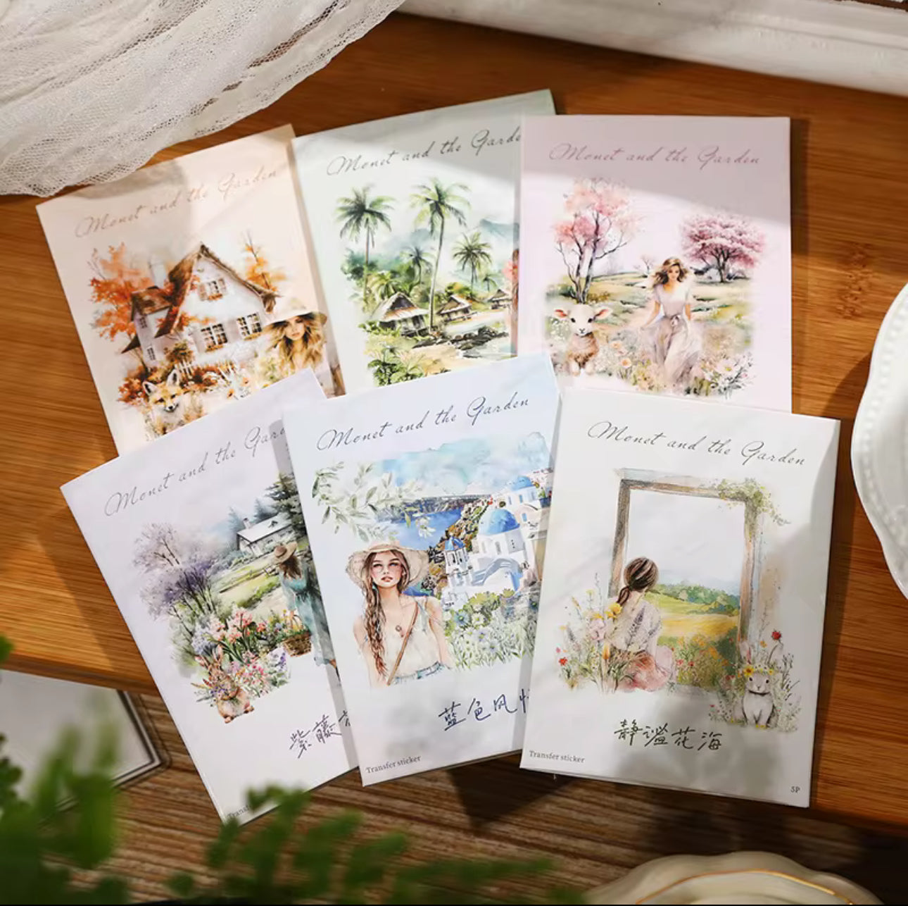 5 Hojas Transfer "Monet and the garden"