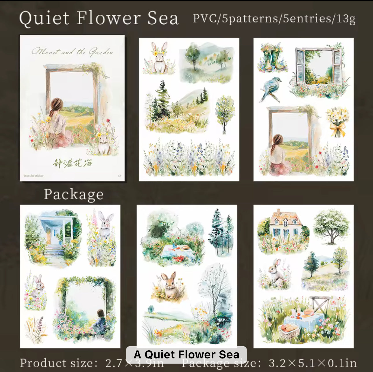 5 Hojas Transfer "Monet and the garden"