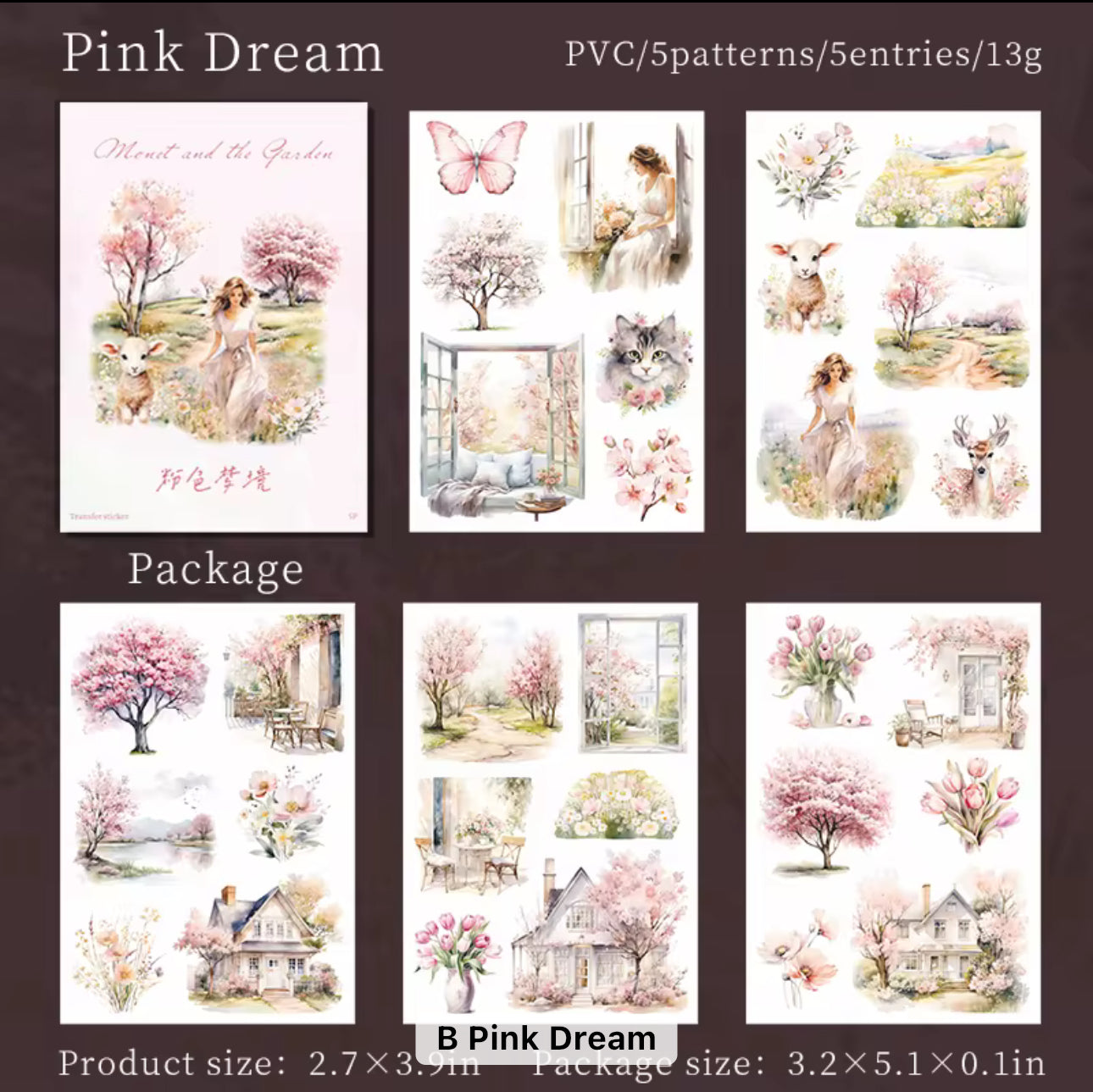 5 Hojas Transfer "Monet and the garden"