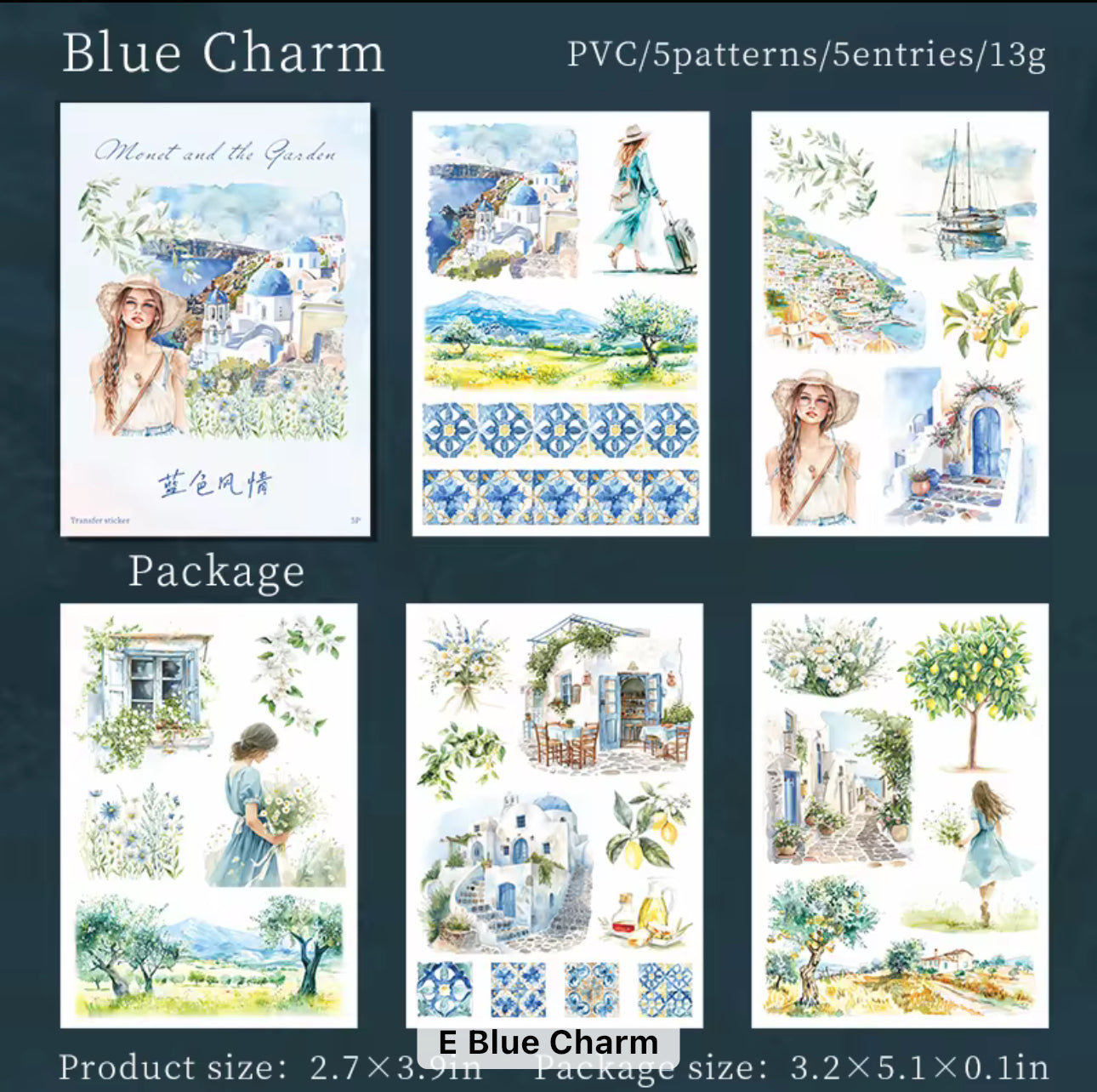 5 Hojas Transfer "Monet and the garden"