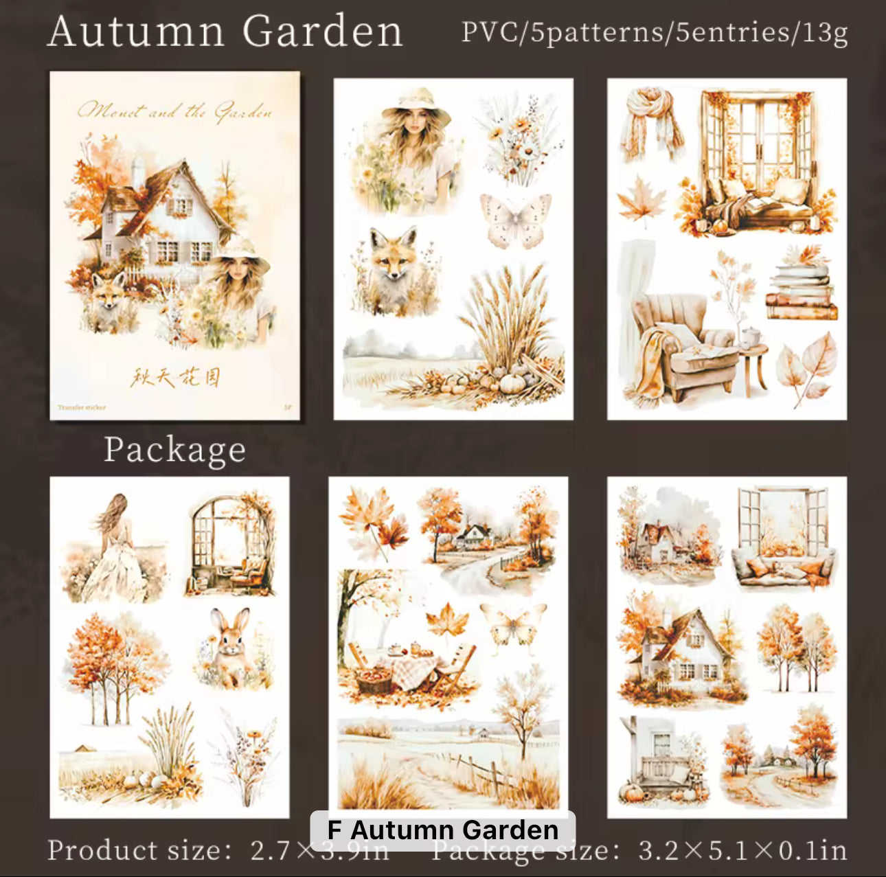 5 Hojas Transfer "Monet and the garden"