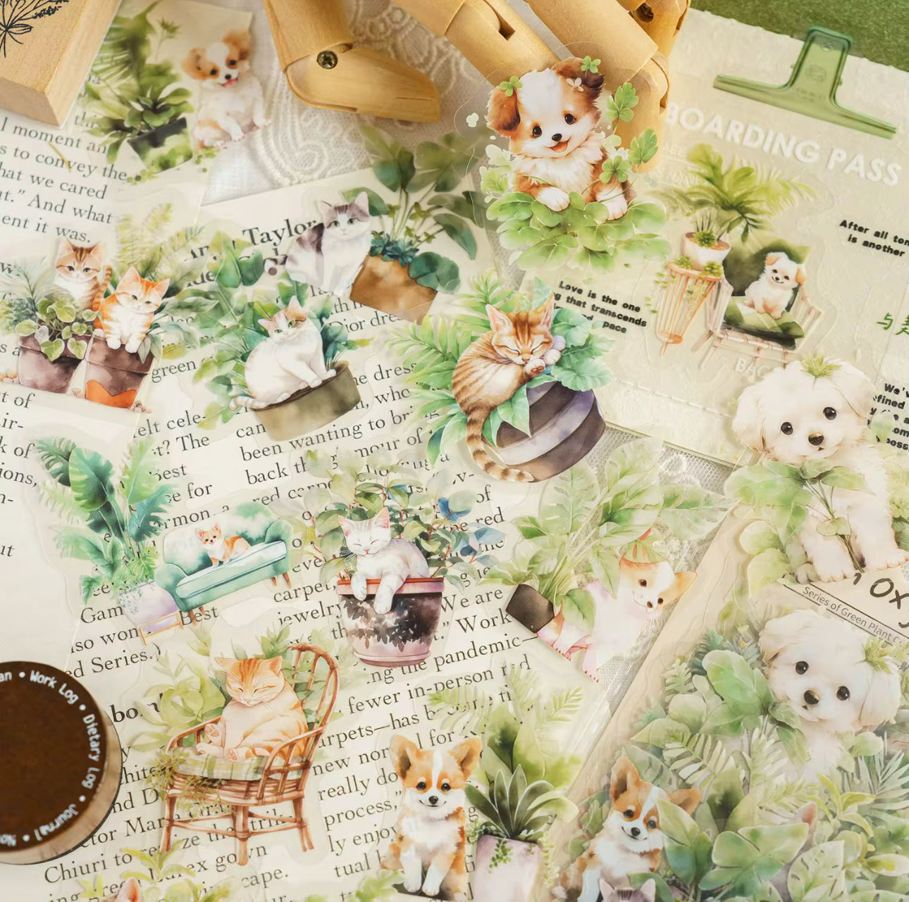 30 Stickers Plantas Verdes