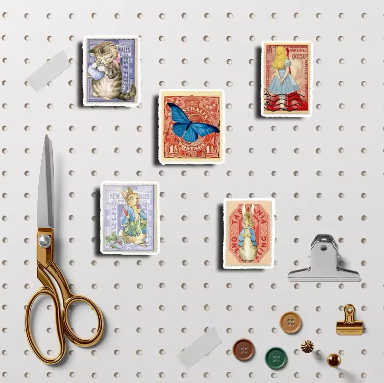60 Stickers Timbres Alicia Maravillas